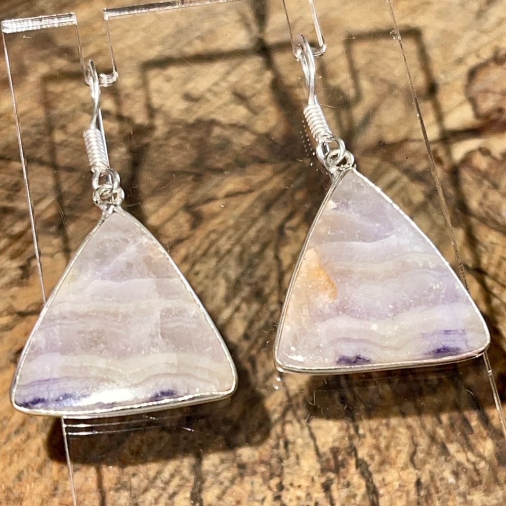 Purple Fluorite Earrings  1 1/2”